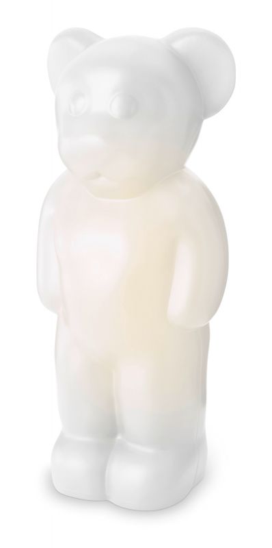 Weiße Lumibär Stehleuchte, 58cm hoch, LED-Beleuchtung für Kinderzimmer und Wohnraum.